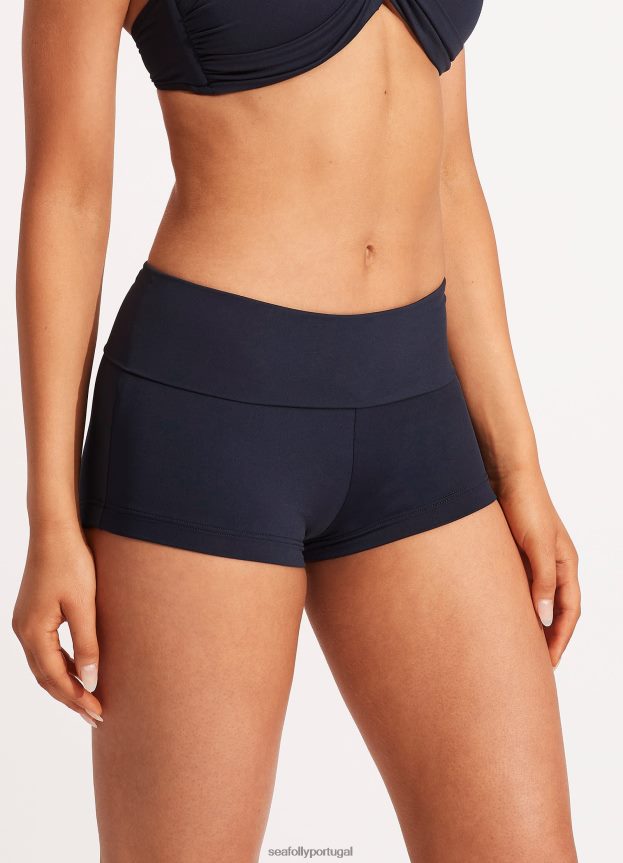 roll top coletivo boyleg mulheres verdadeira marinha Seafolly trajes de banho 4H088V208
