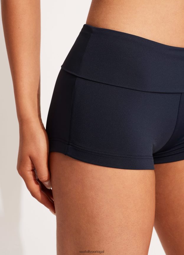 roll top coletivo boyleg mulheres verdadeira marinha Seafolly trajes de banho 4H088V208
