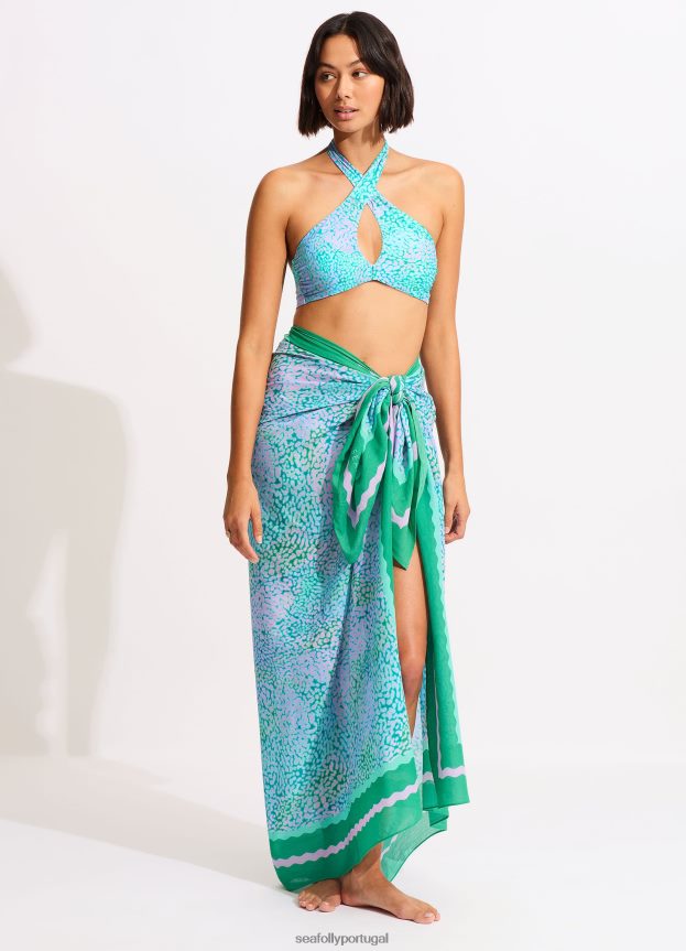 sarongue de pele do mar mulheres verde vivo Seafolly trajes de banho 4H088V717