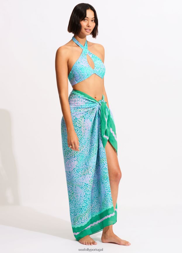 sarongue de pele do mar mulheres verde vivo Seafolly trajes de banho 4H088V717