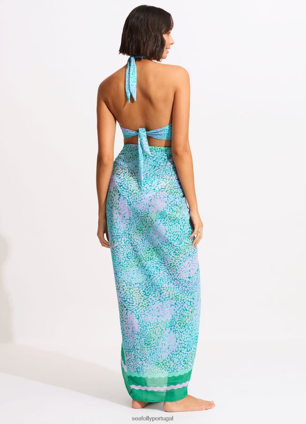 sarongue de pele do mar mulheres verde vivo Seafolly trajes de banho 4H088V717