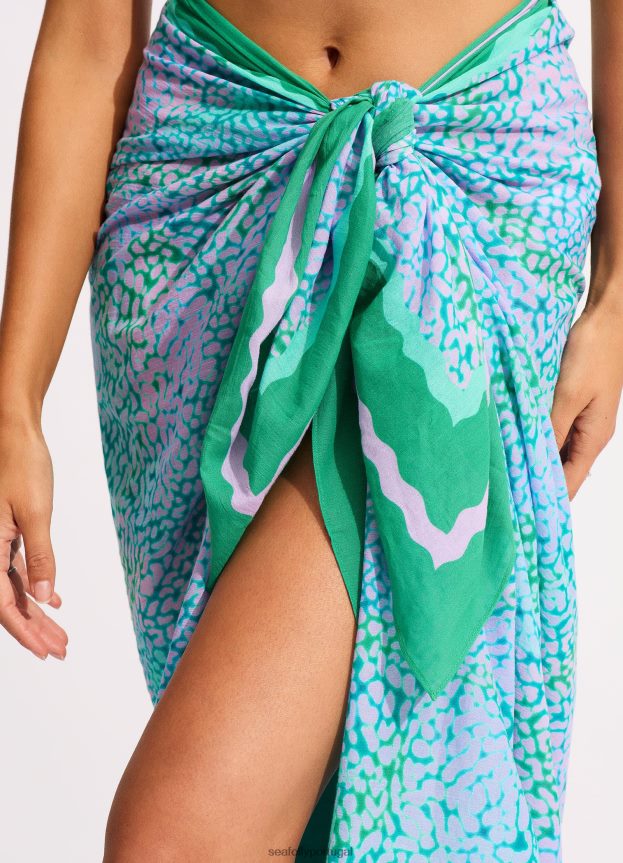 sarongue de pele do mar mulheres verde vivo Seafolly trajes de banho 4H088V717