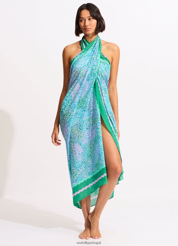 sarongue de pele do mar mulheres verde vivo Seafolly trajes de banho 4H088V717