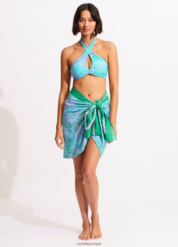 sarongue de pele do mar mulheres verde vivo Seafolly trajes de banho 4H088V717