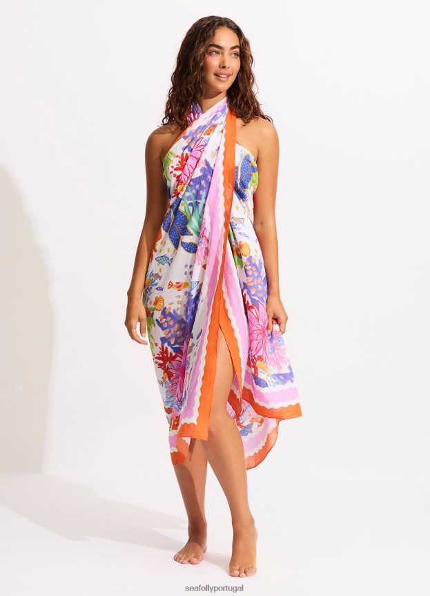 sarongue sob o mar mulheres moda Seafolly trajes de banho 4H088V716