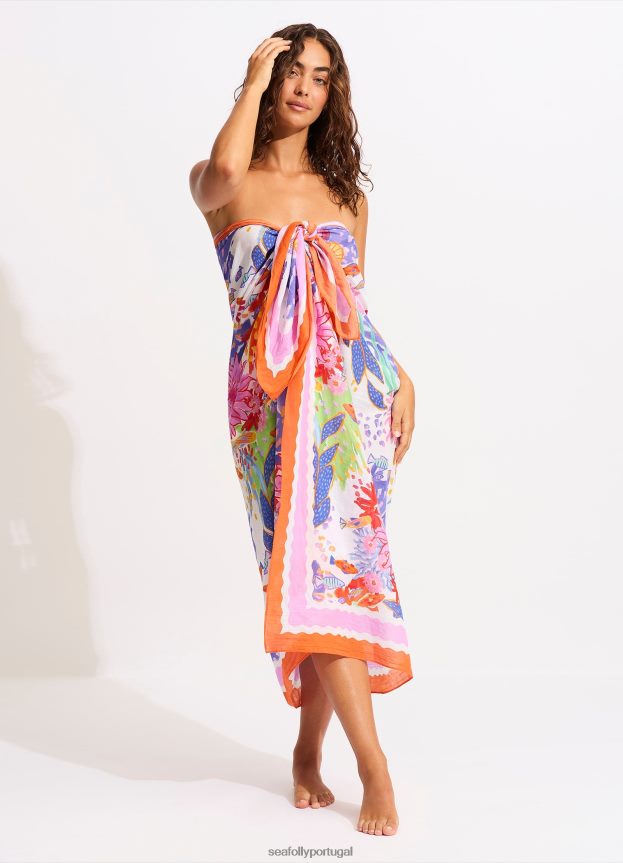 sarongue sob o mar mulheres moda Seafolly trajes de banho 4H088V716