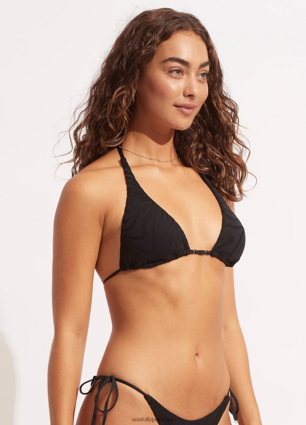 segunda onda espinhel slide tri top mulheres preto Seafolly trajes de banho 4H088V620