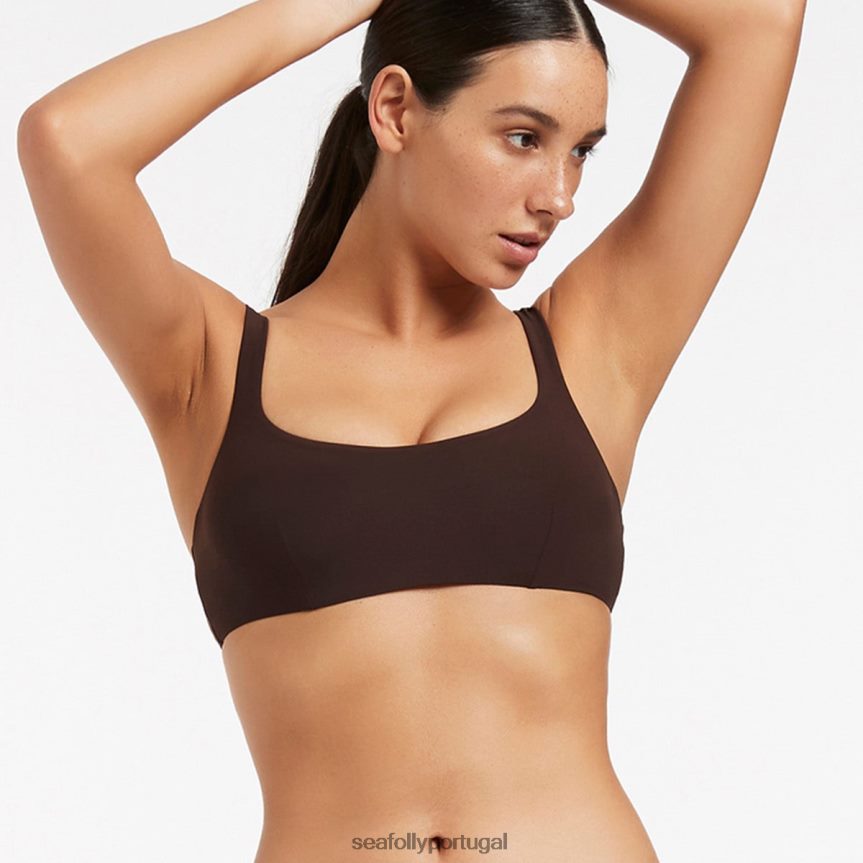 top com armação jetset c_d mulheres chocolate Seafolly trajes de banho 4H088V587