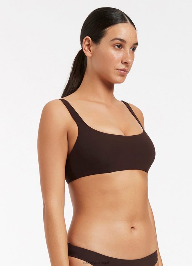 top com armação jetset c_d mulheres chocolate Seafolly trajes de banho 4H088V587