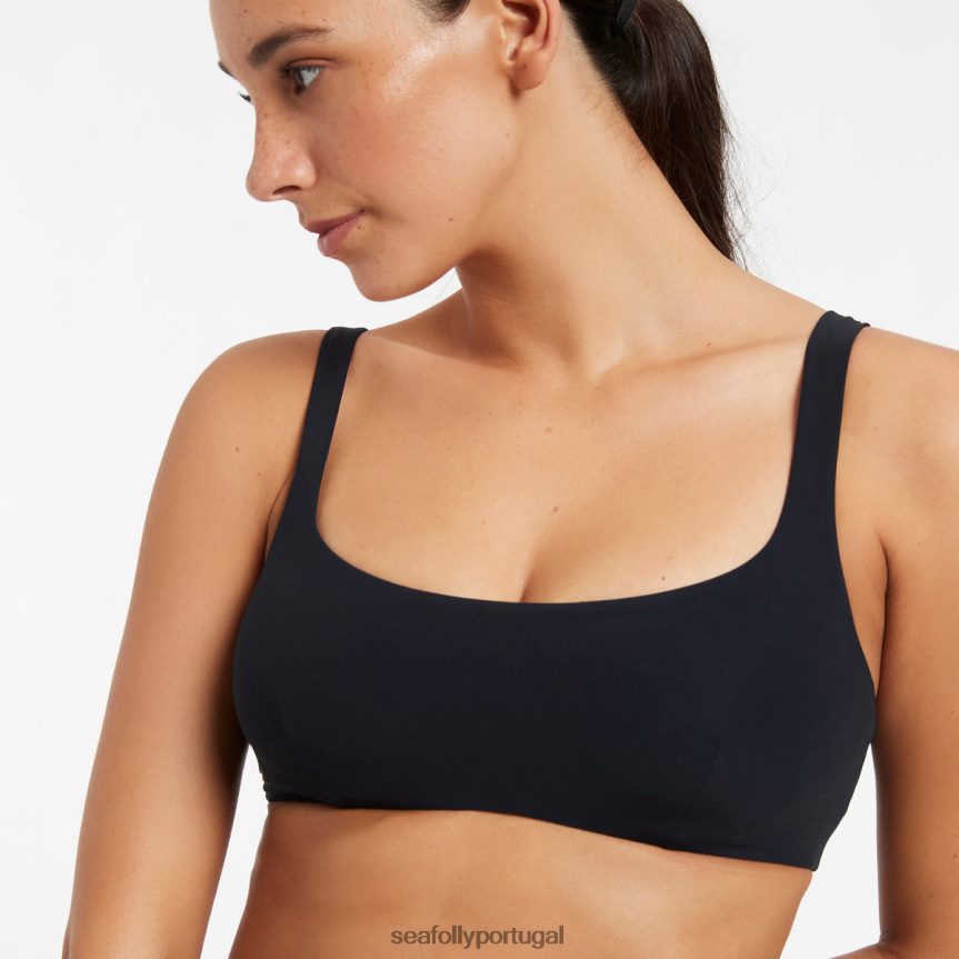 top com armação jetset c_d mulheres marinha profunda Seafolly trajes de banho 4H088V615