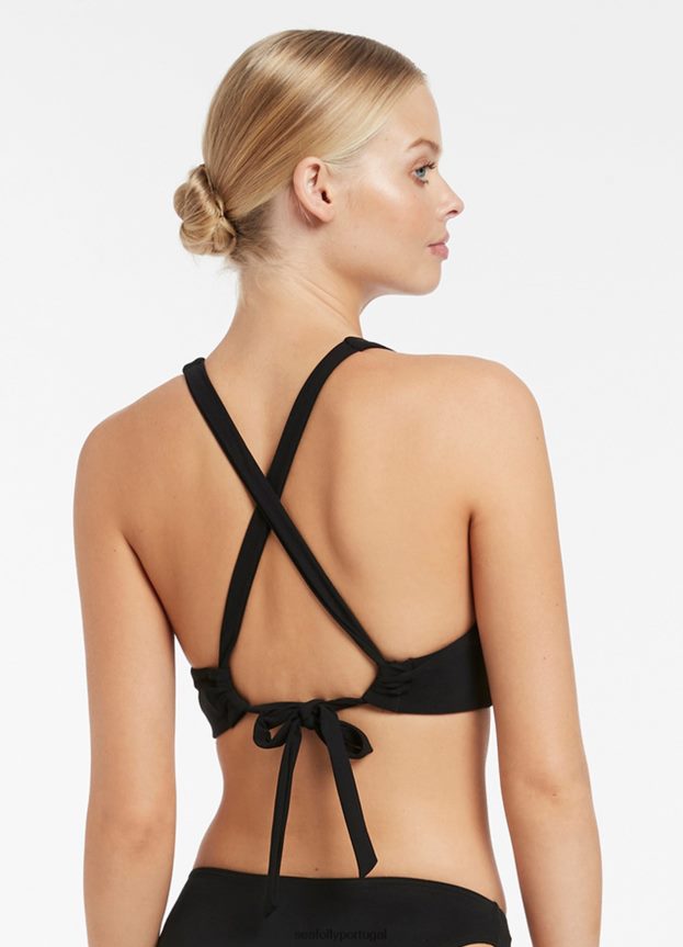 top de gravata jetset mulheres preto Seafolly trajes de banho 4H088V444