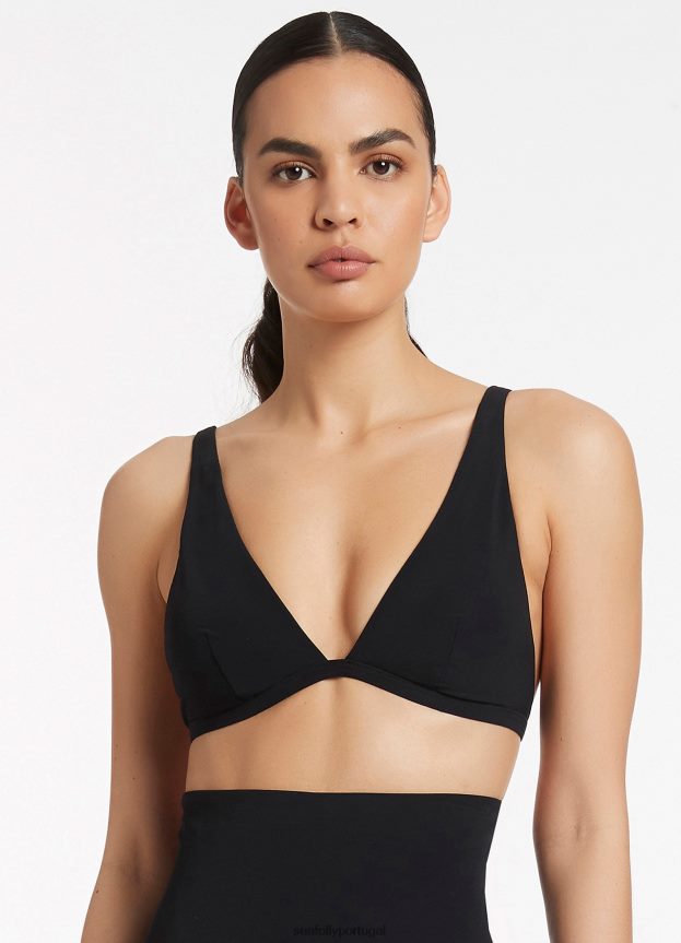 top triplo jetset mulheres preto Seafolly trajes de banho 4H088V293