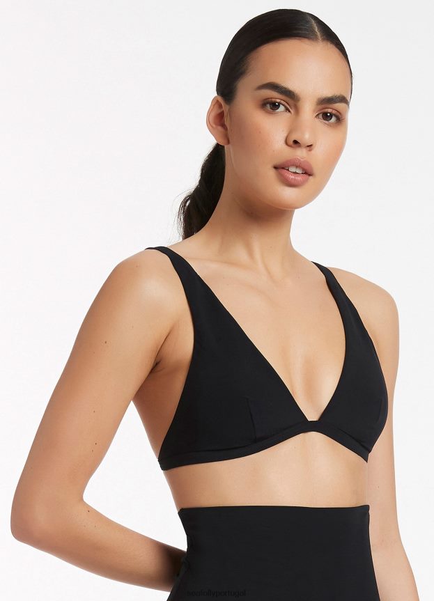 top triplo jetset mulheres preto Seafolly trajes de banho 4H088V293