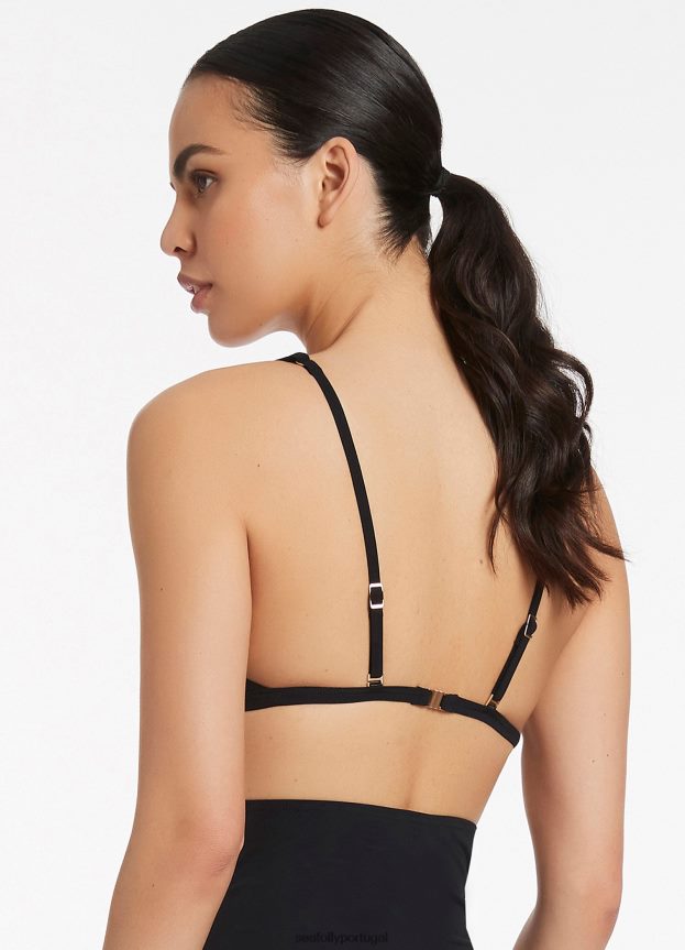 top triplo jetset mulheres preto Seafolly trajes de banho 4H088V293