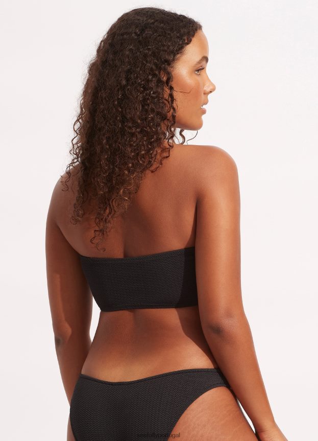 top tubo de mergulho no mar mulheres preto Seafolly trajes de banho 4H088V260